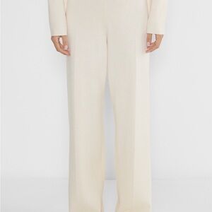 Aritzia Cream Wide-Leg Knit Pants